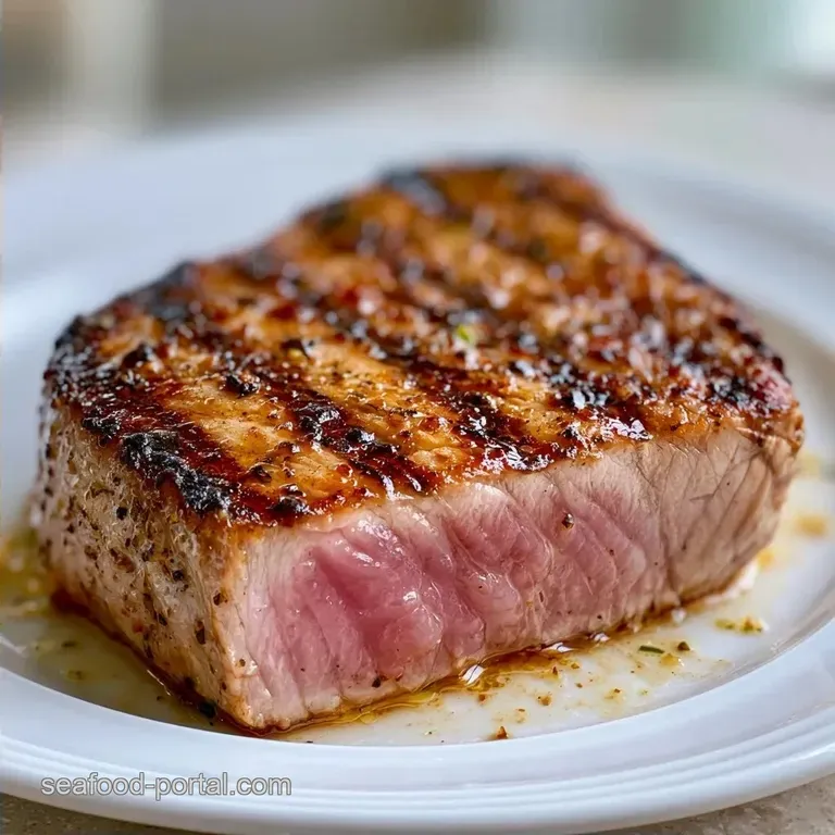Tuna Steak Grilled with Lemon and Garlic