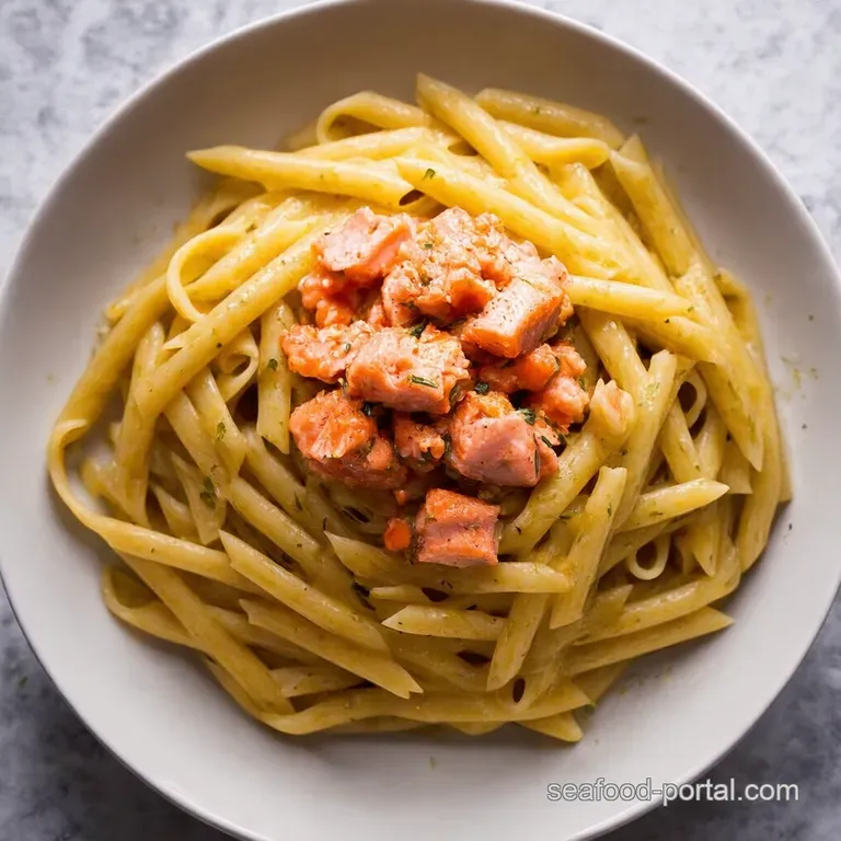 HandTwisted Pasta with Salmon Carrot Tartare Sauce