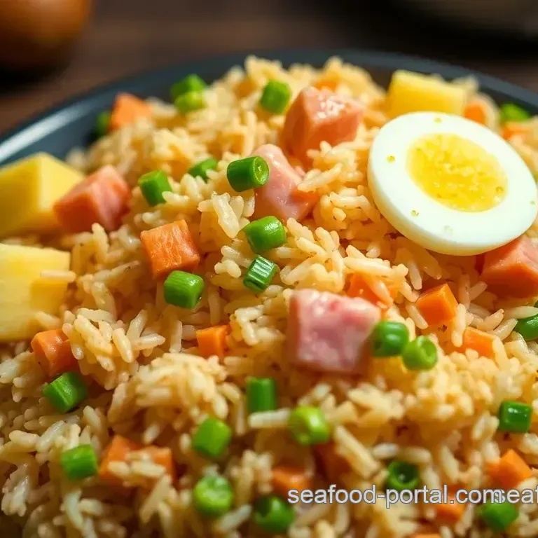 Hawaiian Fried Rice with Pineapple & Ham