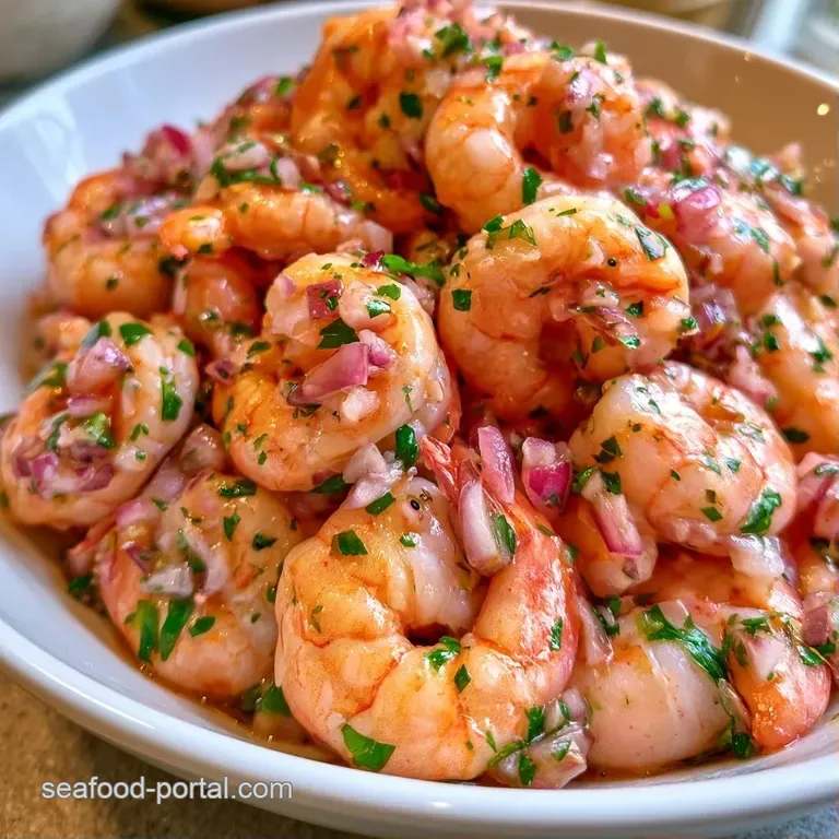 Elegantly plated pink seafood curled atop bright garden greens with thin lemon wheels on a white minimalist plate.
