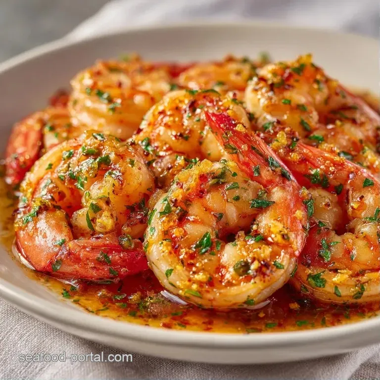 Plump shrimp arranged in a white ceramic bowl with fresh parsley sprigs and sliced lemons on a linen tablecloth.