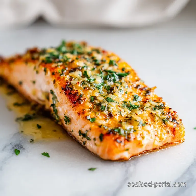 Pan-seared salmon fillet, perfectly cooked, resting beside crisp, bright green vegetables.