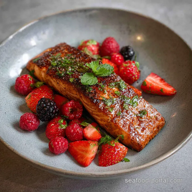 A perfectly cooked salmon fillet, glazed and glossy, sits atop a bed of fluffy white rice with fresh parsley.