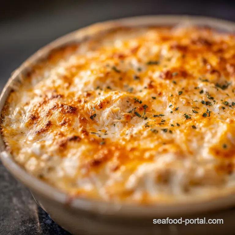 Hot Crab Cheddar Dip Baked Perfection presentation