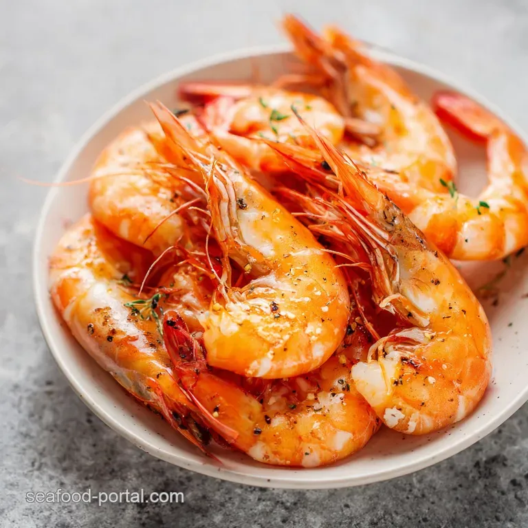 Perfectly arranged boiled shrimp on a bed of fresh greens, ready to serve as an elegant appetizer. Vibrant and inviting!
