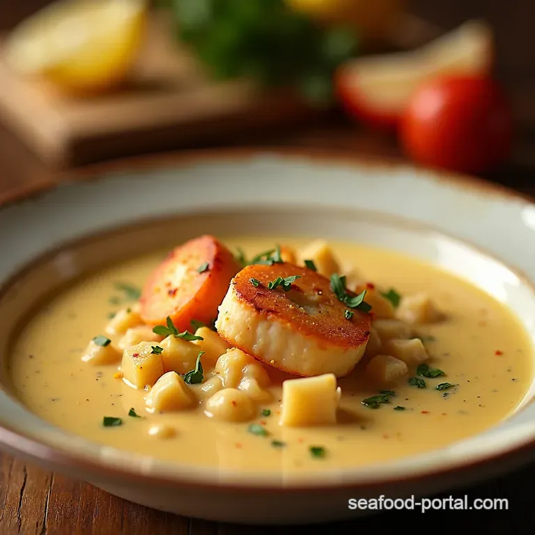 Island Getaway Creamy Crab Coconut Soup presentation