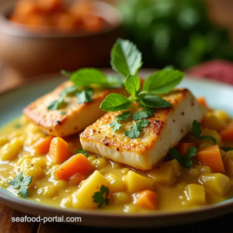 Island Hoppers Dream Tropical Coconut Lime Fish Curry presentation