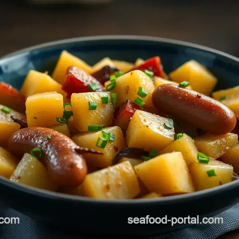 Japanese Fish Sausage & Potato Stir-Fry