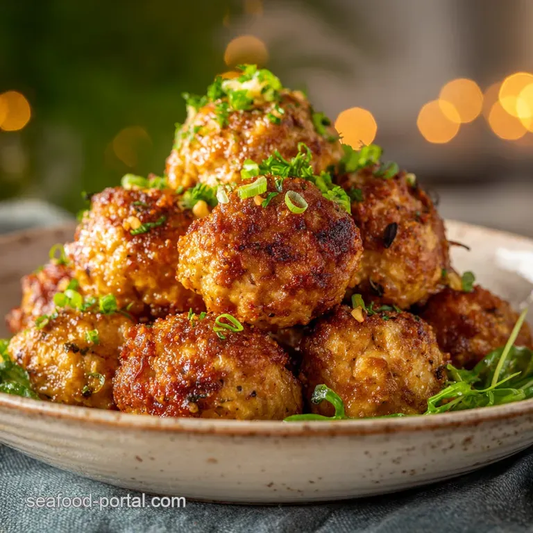 Properly Crisp Juicy Air Fried Turkey Meatballs presentation