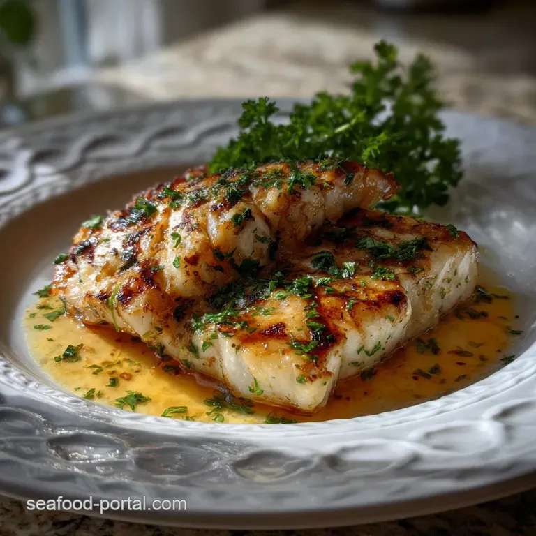 Juicy Grilled Haddock Recipe: Smoky Lemon Butter presentation