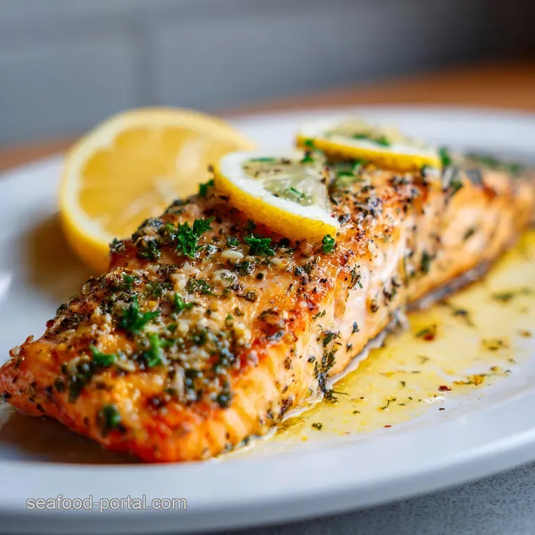 Juicy Salmon Oven Recipe with Lemon Garlic Crust