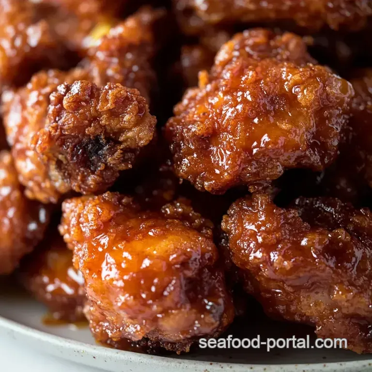 Korean Fried Chicken (Crispy &amp Crunchy Sweet &amp Spicy Sauce) presentation