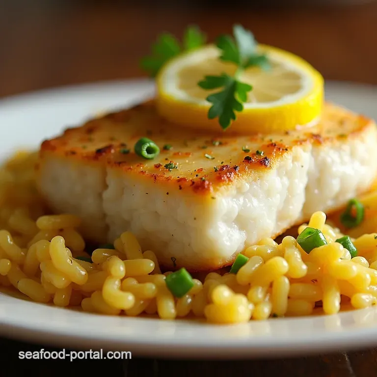 Lemon Bliss Cod with Fluffy Rice presentation