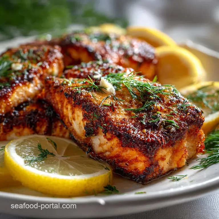 Salmon salad with lemon spilling from a crusty baguette, bright with fresh parsley, next to a halved lemon.