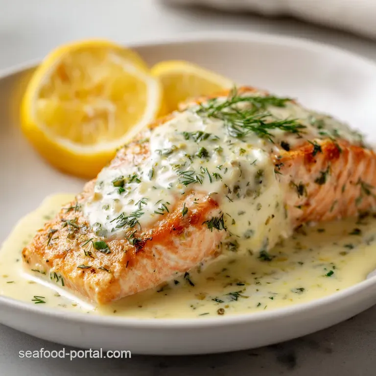 Creamy Sauce for Salmon: Lemon-Dill Velout&eacute; presentation