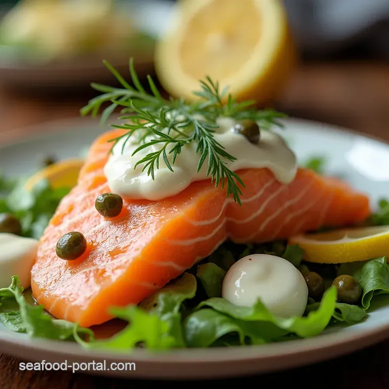 The Proper British Salmon Salad LemonDill Capers with a Light Crème Fraîche Dressing