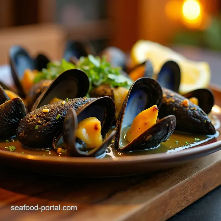 Lemon Garlic Butter Mussels a Seafood Sensation presentation