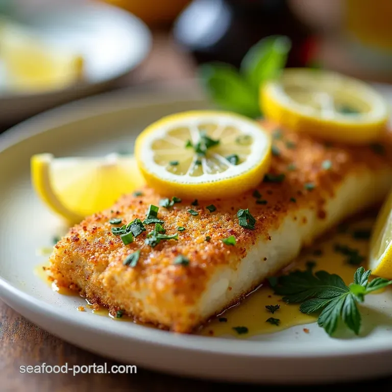 Lemon Garlic Crusted Cod with Crispy Panko