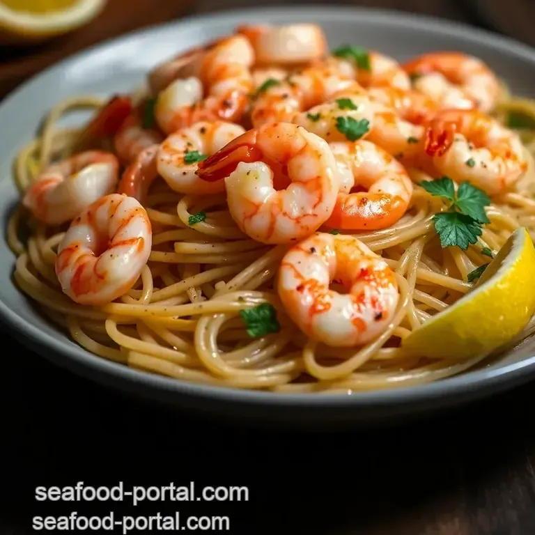 Lemon Garlic Shrimp Pasta &ndash; a Coastal Delight presentation