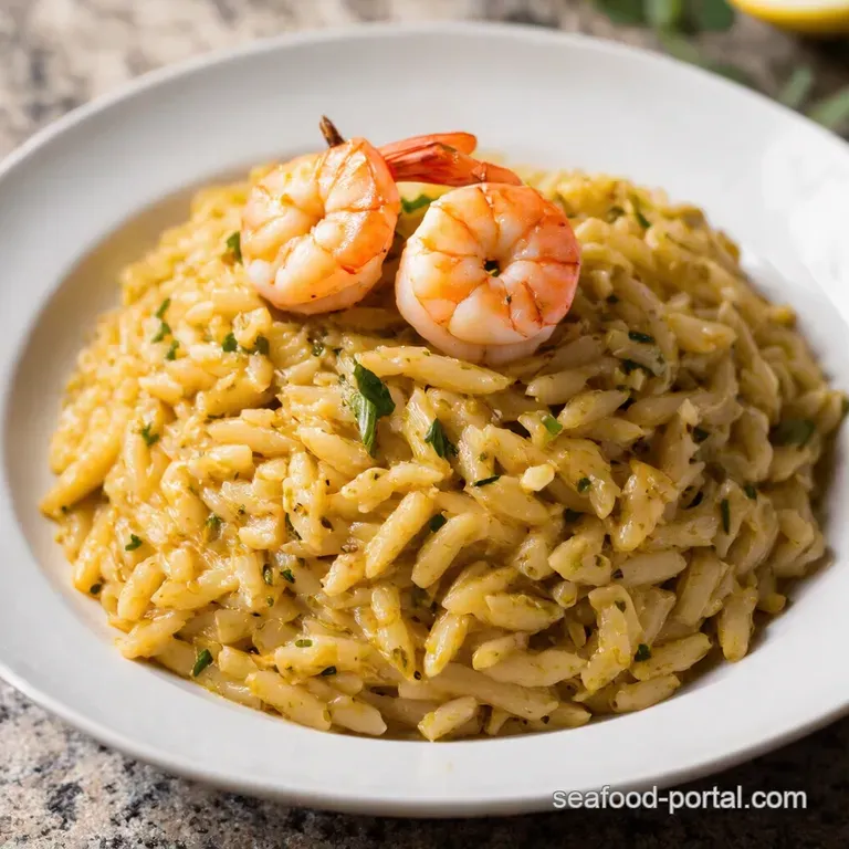 Lemon Garlic Shrimp with Parsley Orzo presentation