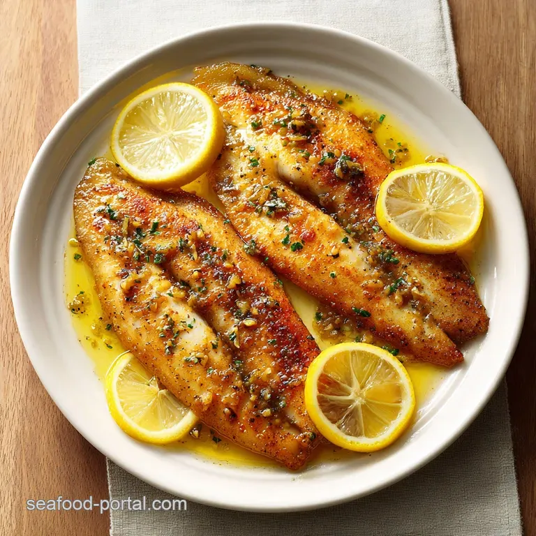 Pan-seared white fish fillets topped with lemon rounds and herbs, served beside vibrant steamed asparagus.