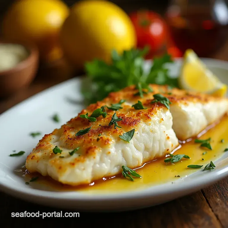 Lemon Herb Baked Cod with Crispy Breadcrumbs presentation
