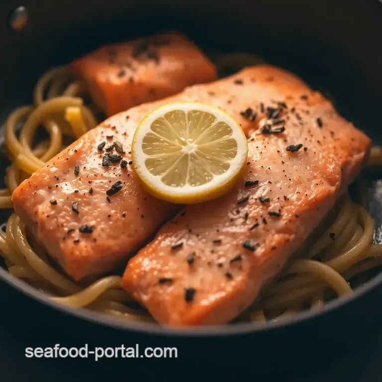 Lemon Herb Salmon Piccata presentation