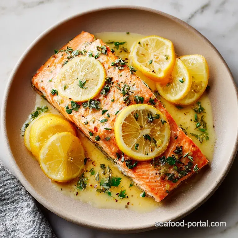 Perfectly plated salmon fillet with zest, herbs, and creamy sauce, next to bright green asparagus. Sophisticated dining.