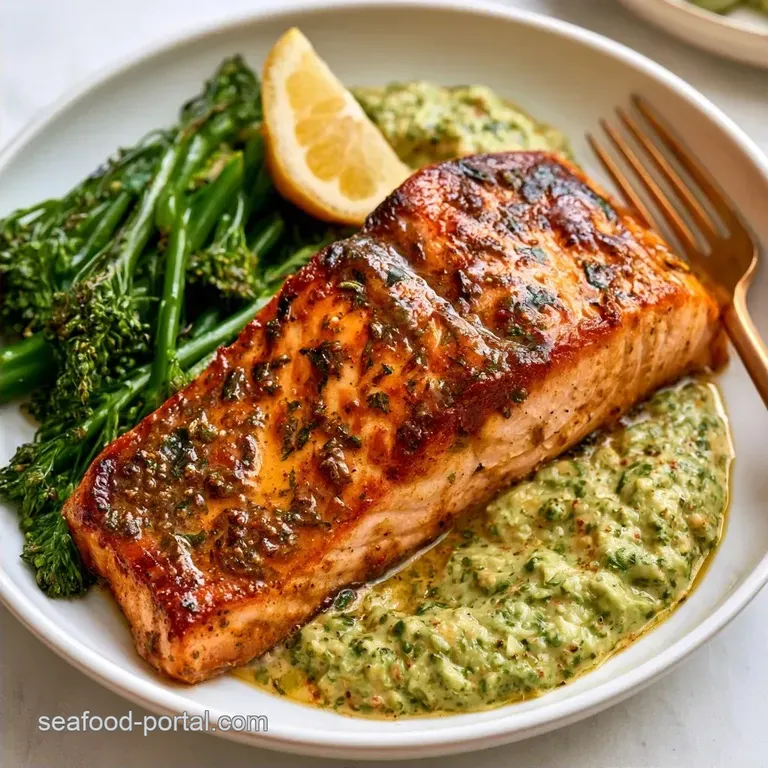 Lemon Pesto Salmon with Broccolini Chop