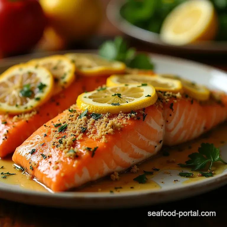 SunKissed LemonHerb Baked Salmon Flaky Perfection Every Time presentation