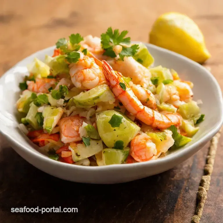 Lime Lemon Kissed Ceviche Shrimp Fish or Fiesta Mix presentation