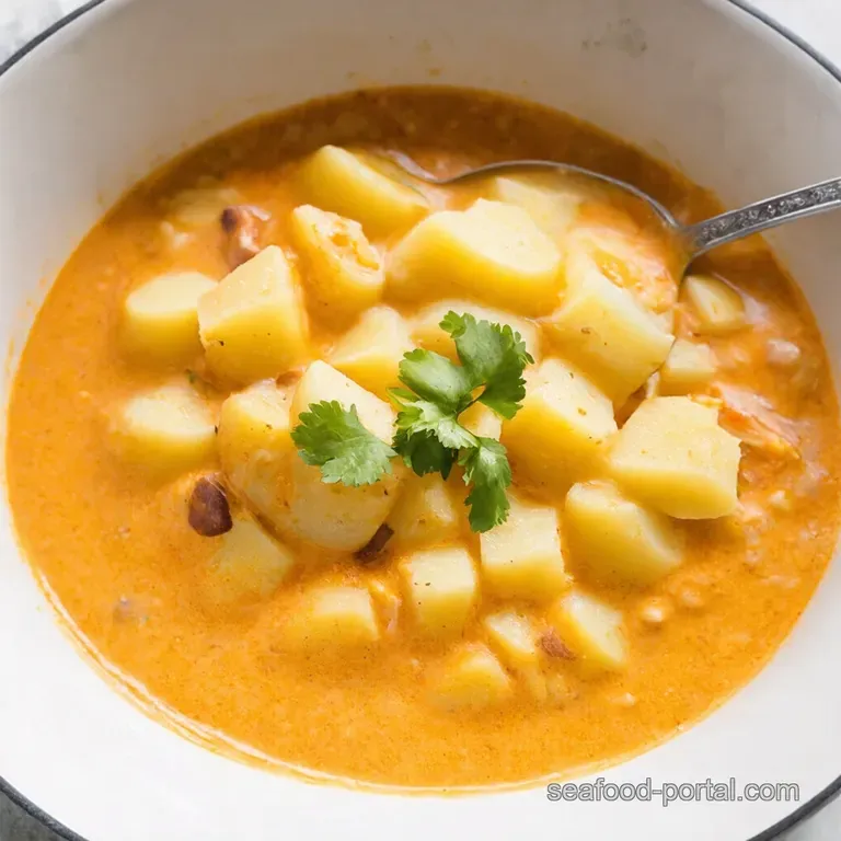 Loaded Potato Hot Link Chowder Louisiana Meets New England presentation