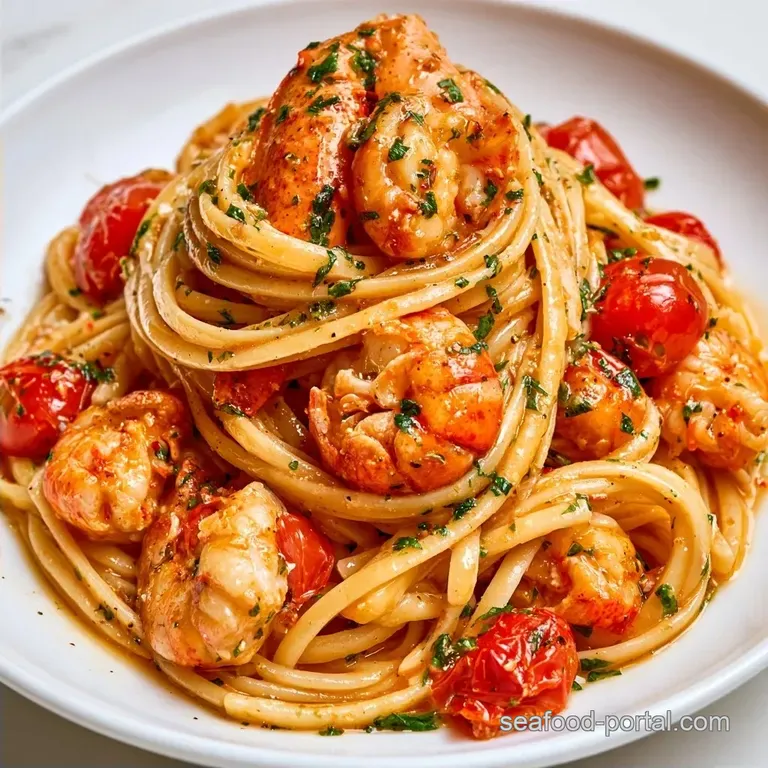 Lobster Pasta with Burst Cherry Tomatoes