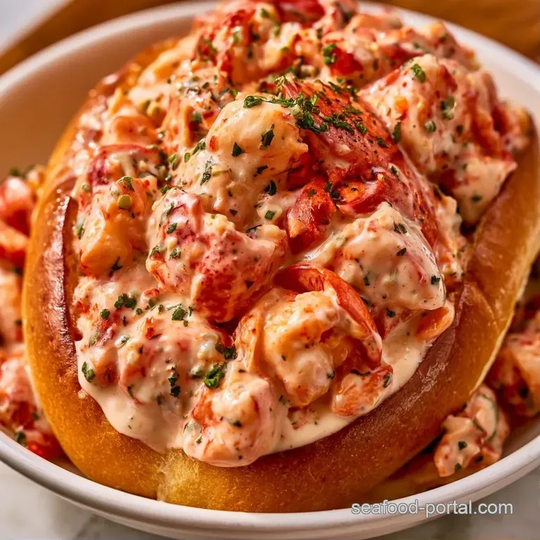 Two buttery, toasted buns overflowing with lobster meat, served with a bright lemon wedge and crisp microgreens.