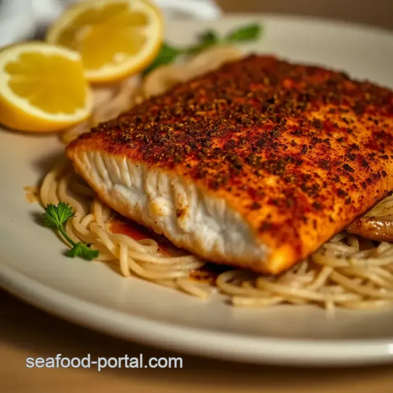 Louisiana Lightning: Spicy Blackened Redfish presentation