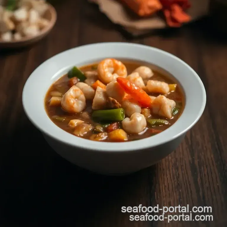 Louisiana-Style Seafood Gumbo: a Taste of the Bayou presentation