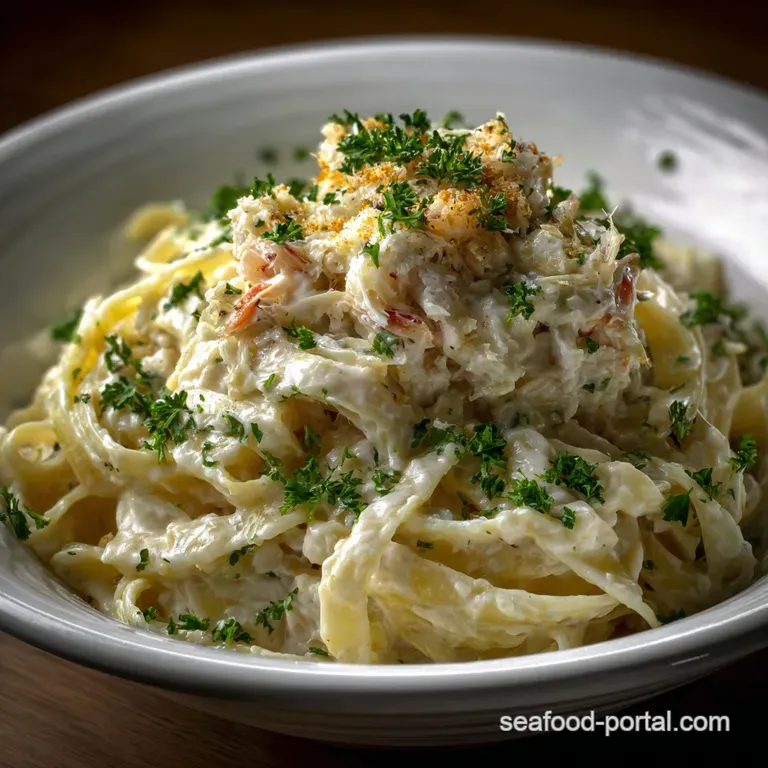 Crab Alfredo Pasta: Luxurious Lump Crab Recipe presentation