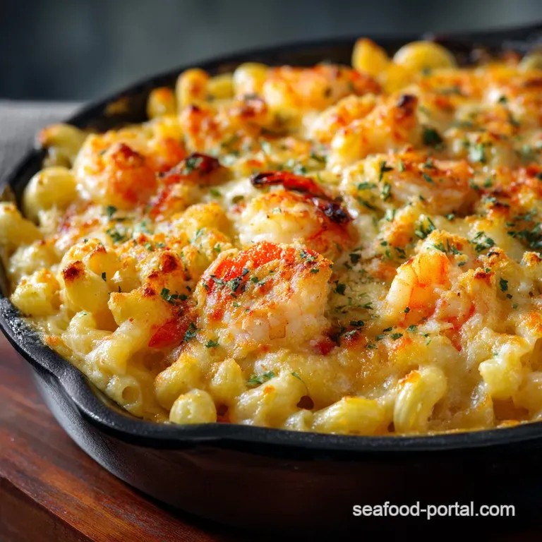 Seafood Mac and Cheese: the Atlantic Gratin with Shrimp and Crab presentation