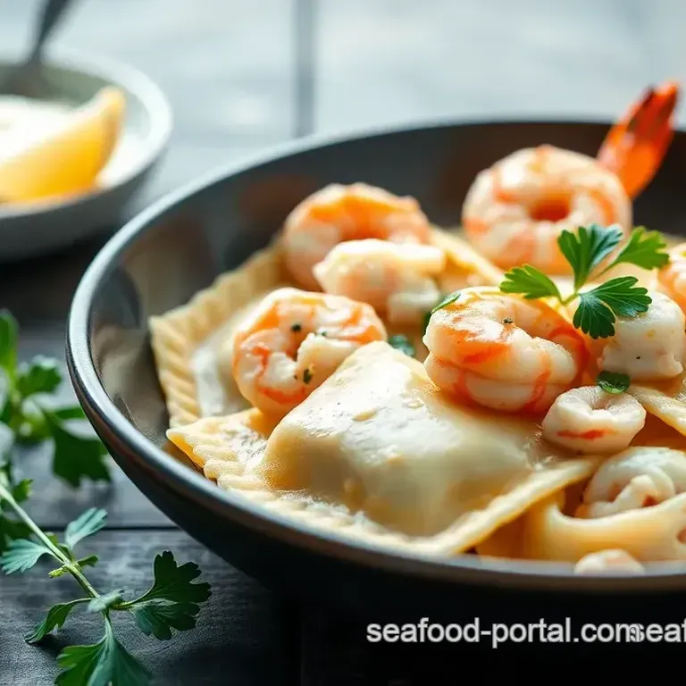 Luxury Homemade Seafood Ravioli with Lemon Butter Sauce