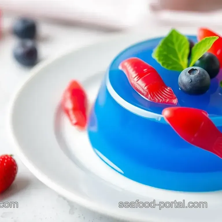 Ocean Blueberry Delight: Jell-O with Gummy Fish