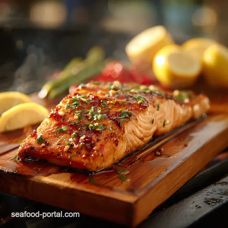 MapleKissed Cedar Plank Salmon with Dijon Glaze