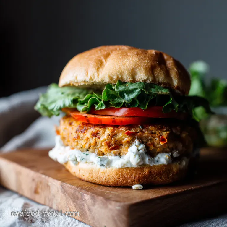 Mediterranean Salmon Burgers with Feta and Cucumber presentation
