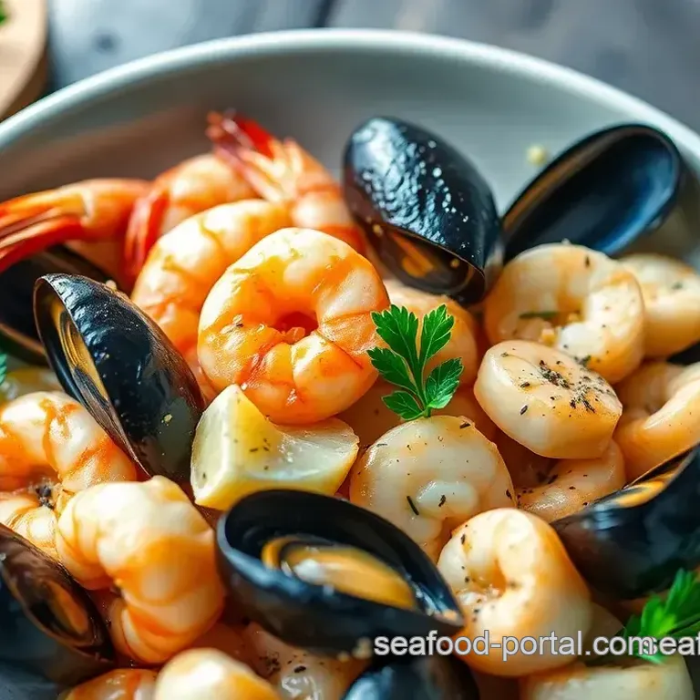 Mediterranean Seafood Mix Sauté with Lemon Garlic Butter