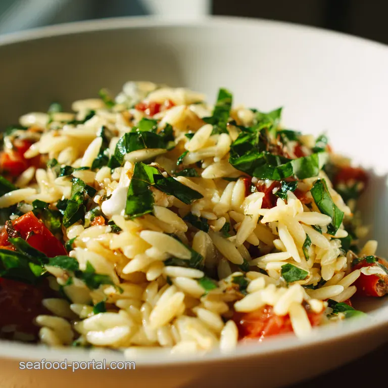 Mediterranean Sunshine Orzo Salad presentation