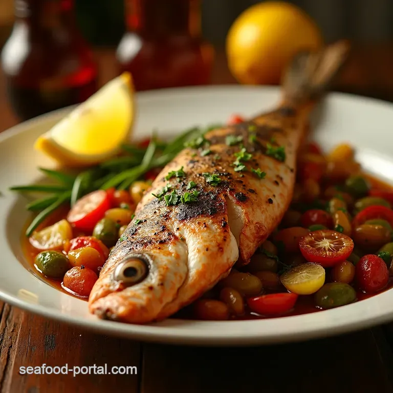 Mediterraneankissed Roasted Whole Fish Ovenbaked Delight presentation