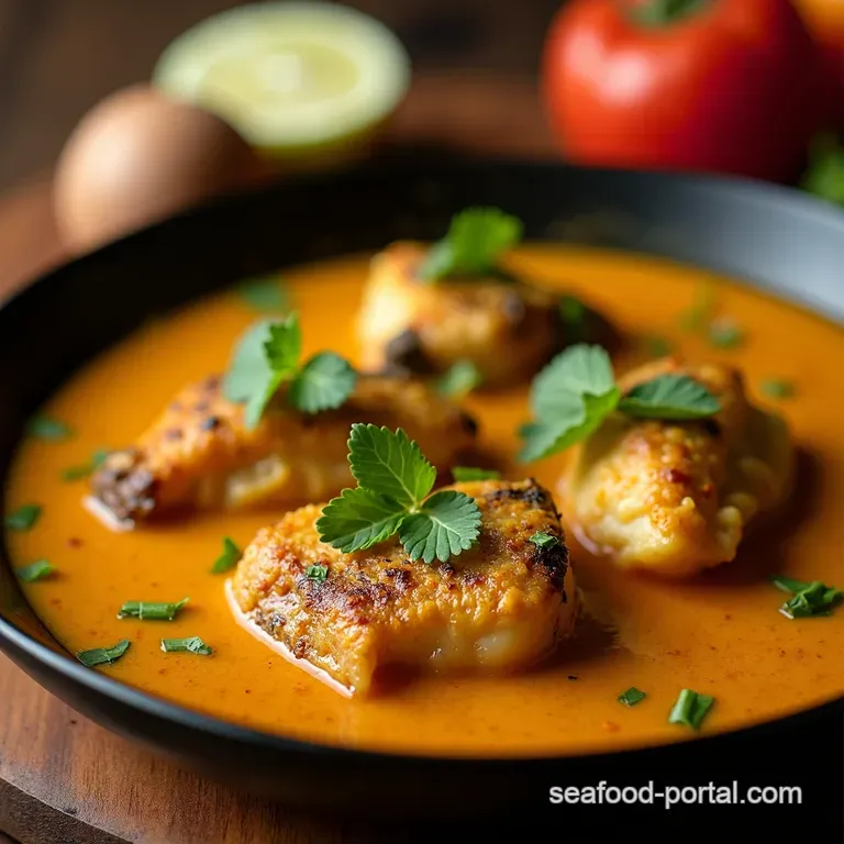 Meen Kuzhambu South Indian Fish Curry presentation