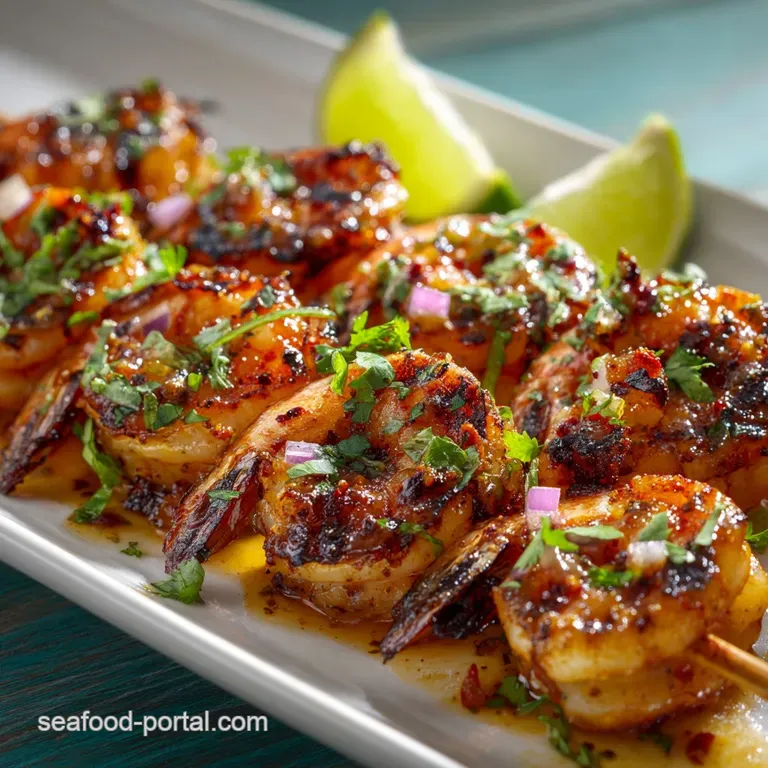 Memorial Day Seafood Bbq Recipes: Grilled Chipotle-Lime Prawn Skewers presentation