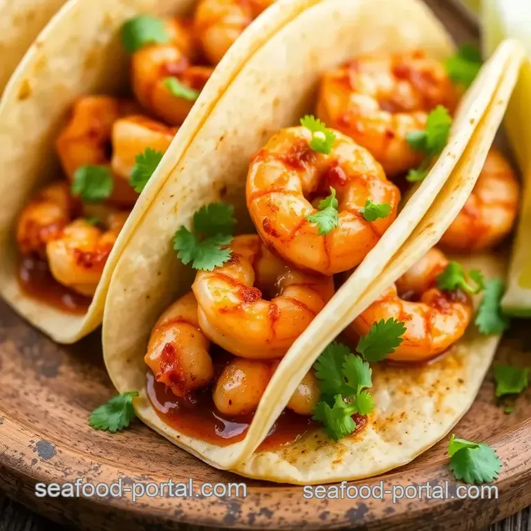 Mexican Seafood Dishes: 5 Amazing Shrimp Tacos with Chipotle Sauce presentation