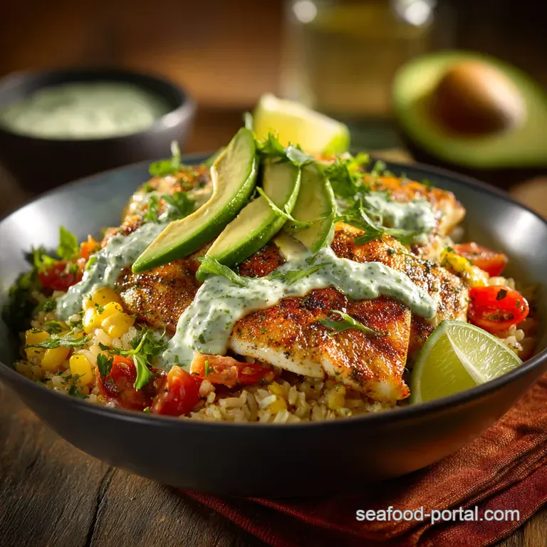 Mexican Tilapia Bowls: Zesty Chipotle Fish with Avocado Crema