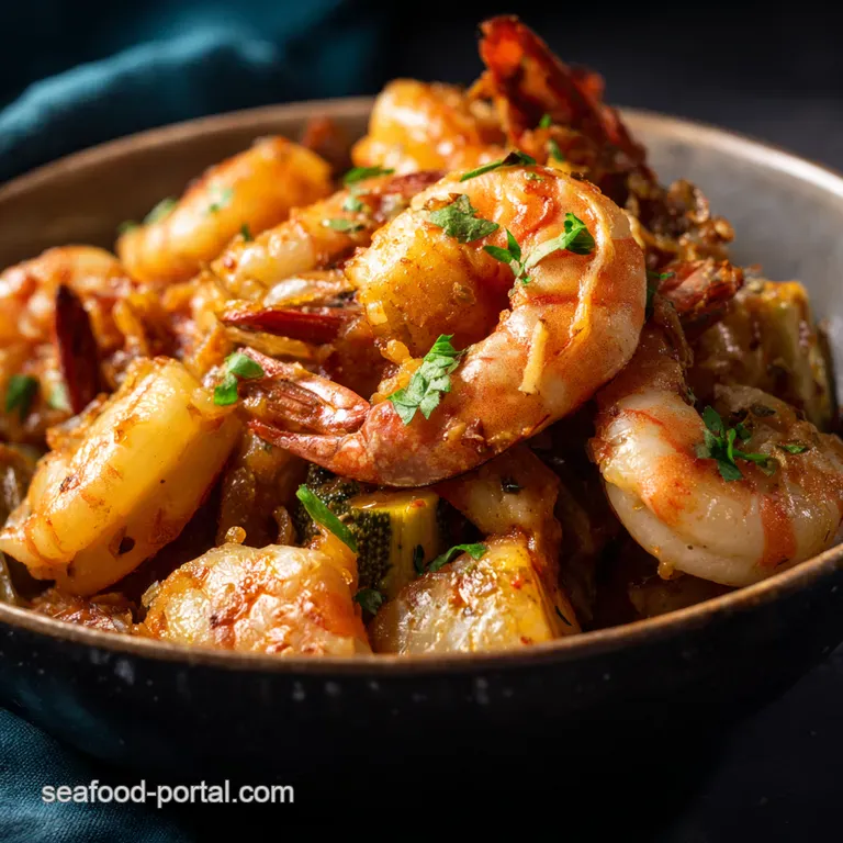 Mirliton Maque Choux with Creole Shrimp presentation